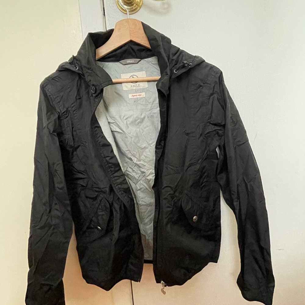 Aigle black raincoat